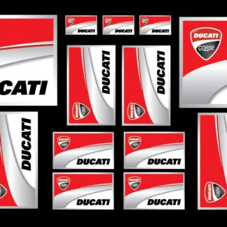 Set n.15 adesivi Stickers DUCATI Corse Scuderia Moto Casco