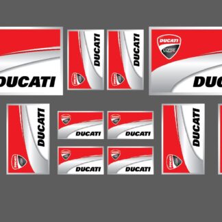 Set n.10 adesivi stickers DUCATI Corse Scuderia Moto Casco